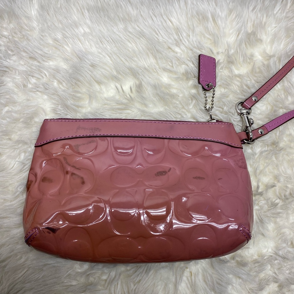Authentic Coach Embossed Parent Medium Wristlet P… - image 2